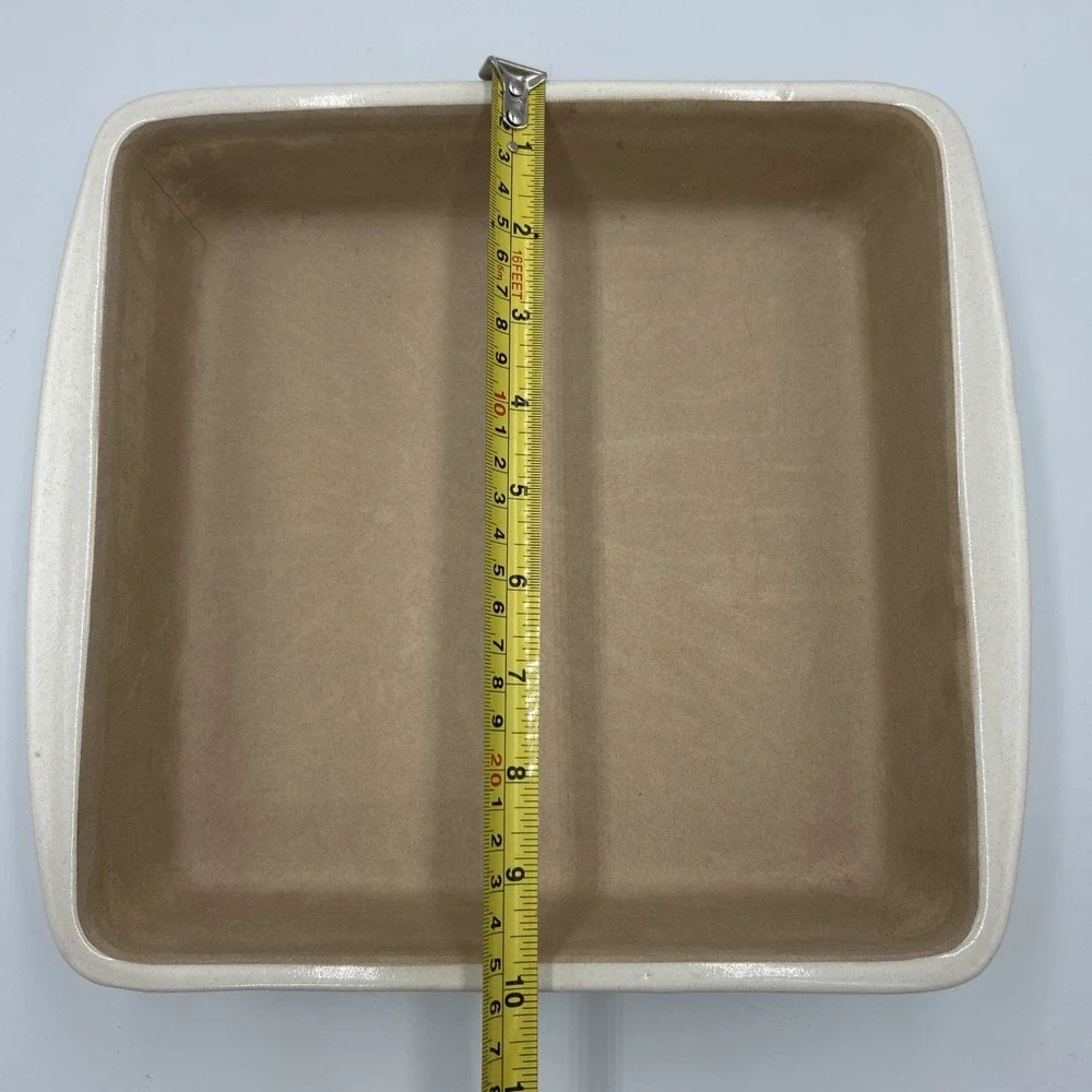 THE PAMPERED CHEF Family Heritage Stoneware New Traditions Square Baker 9x9 EUC